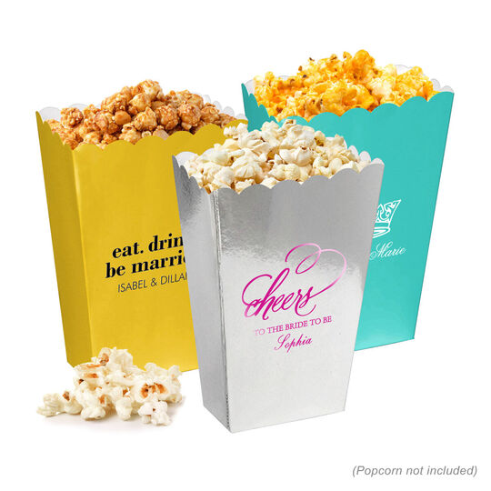 Personalized Mini Popcorn Boxes for Bridal Showers